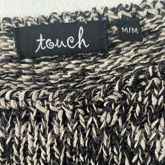 Classic Elegance: Black and Grey Knit Sweater by Touch (Size:  Medium) - Picture 2 of 4
